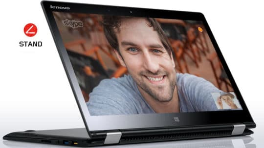 Lenovo Yoga 3 14 convertible laptop - black stand mode
