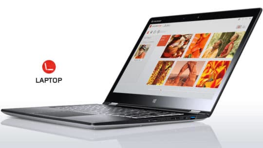 Lenovo Yoga 3 14 convertible laptop - silver laptop mode