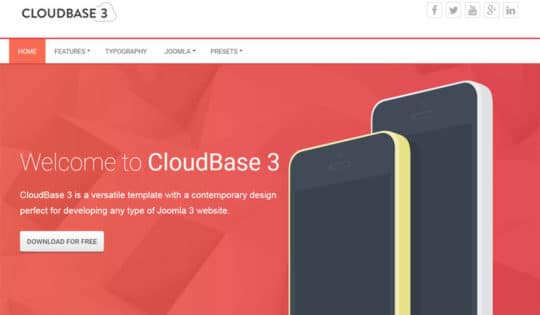 Cloudbase3 free joomla templates