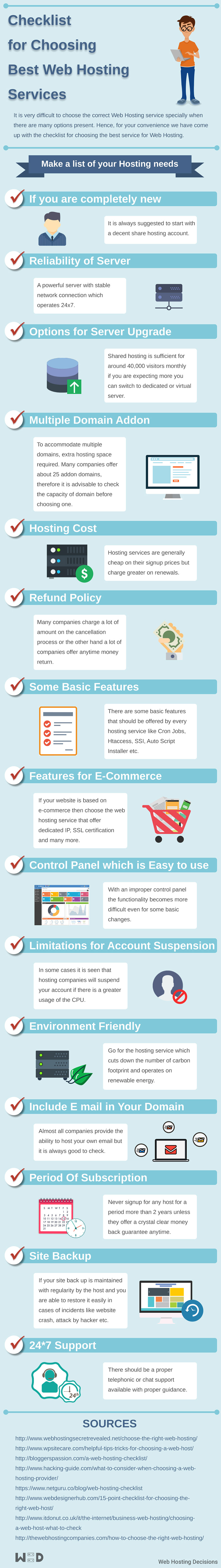 Checklist for Choosing Best Web Hosting Services (Infographic)
