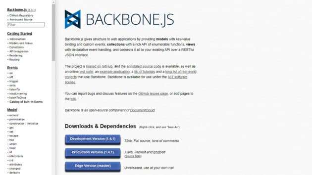Backbone.js-front-end-web-development-framework