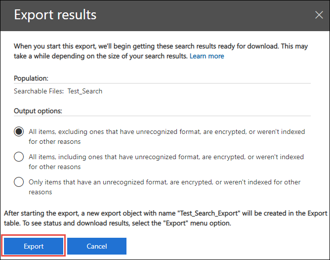 Later on, press on the Export button to export Office 365 mailbox to PST files.