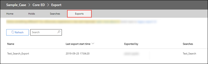 Click on the Exports tab and view the list.