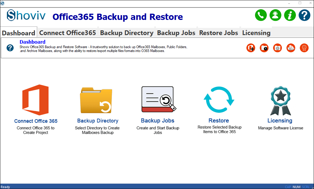 Install and open the Shoviv Office 365 Backup and Restore Tool on your system. Tap the Connect Office 365 option.