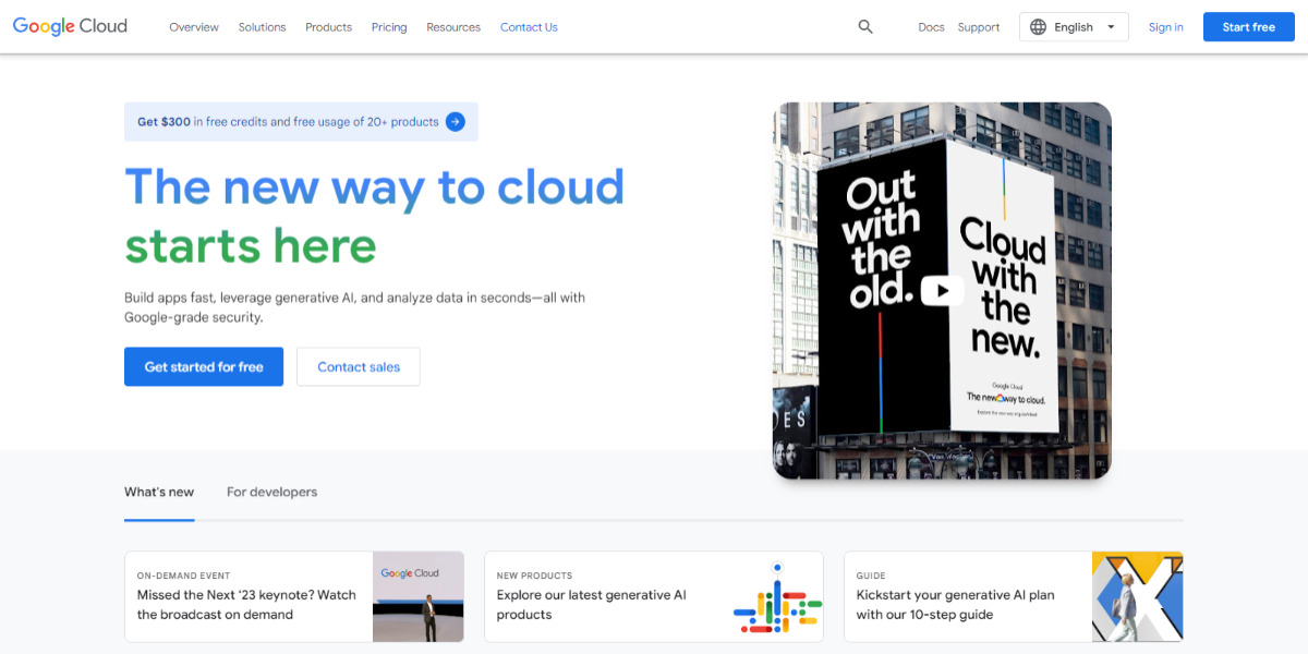 Google Cloud Computing Services screenshot