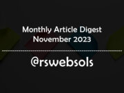 Monthly Article Digest - November 2023 - RS Web Solutions.