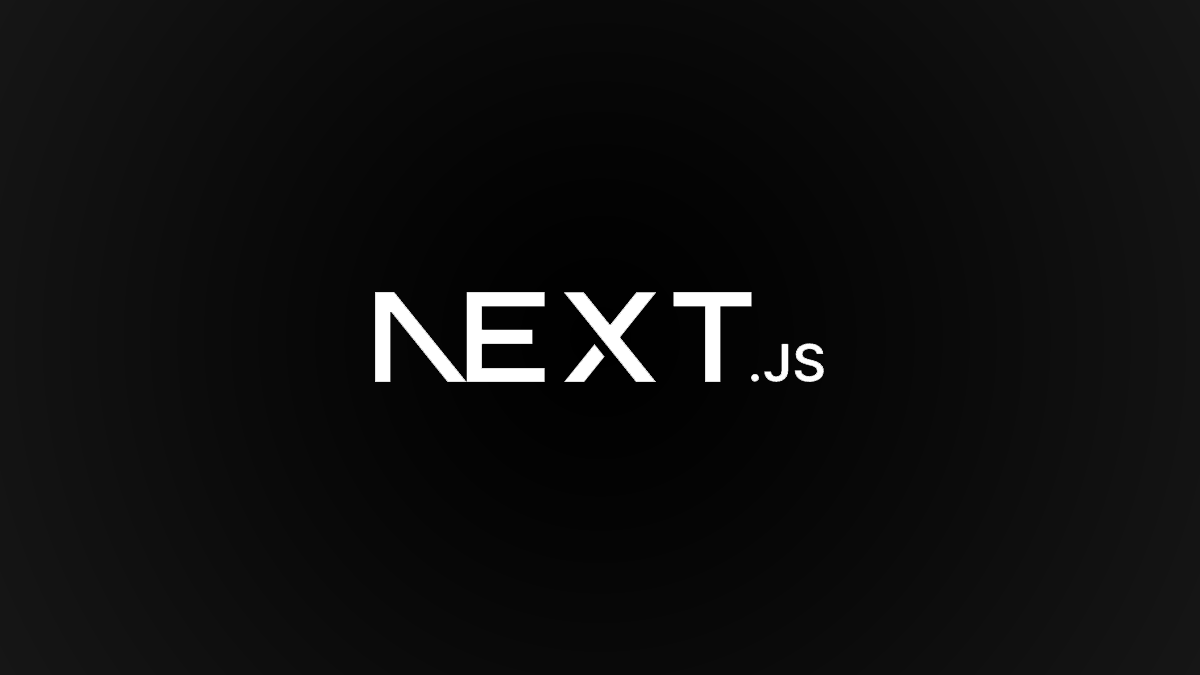 Next.js logo on a black background.